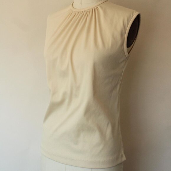 Vintage 1970s 1980s Blouse, Teddi Sleeveless Shirt with Gathers - Picture 7 of 10
